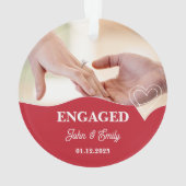 -婚約した名前、誕生日、写真の追加 オーナメント (裏面)