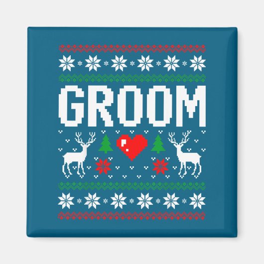 婚約した夫婦のクリスマス　ダサい マグネット (正面)