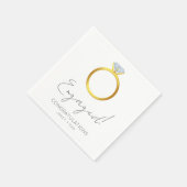 婚約した婚約リングや輪パーティー スタンダードカクテルナプキン (角)