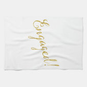 婚約した金ゴールドフェイクグリッター金属シークイン キッチンタオル (横)