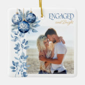 婚約した&ブライト2スクエア婚約写真 セラミックオーナメント (正面)