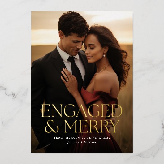 婚約した&ホリメリーデーフォトカード 箔シーズンカード (正面)