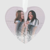 婚約した&メリー金ゴールド白い光の写真 オーナメント (裏面)