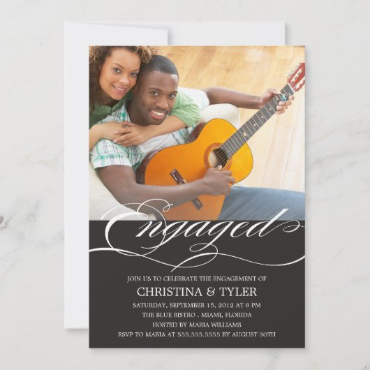 婚約した! |婚約パーティ招待状 招待状 (正面)