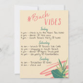 婚約したAFグリーン&ピンク夏バチェロレッテ 招待状 (裏面)