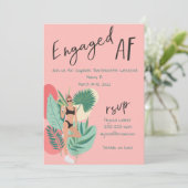 婚約したAFピンクと黒の夏のバチェロレッテ 招待状 (スタンド正面)