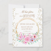 婚約すべてのグリッターは金ゴールドリング カード (正面)