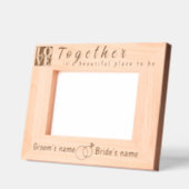 婚約とニューライウィズ愛結婚とリングや輪 レーザー彫刻フレーム (左)