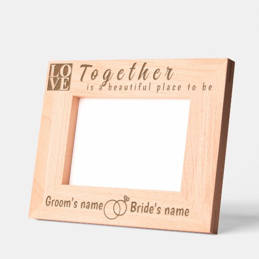 婚約とニューライウィズ愛結婚とリングや輪 レーザー彫刻フレーム (左)