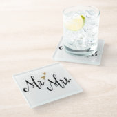 婚約と結婚コースター ガラスコースター (アングル)