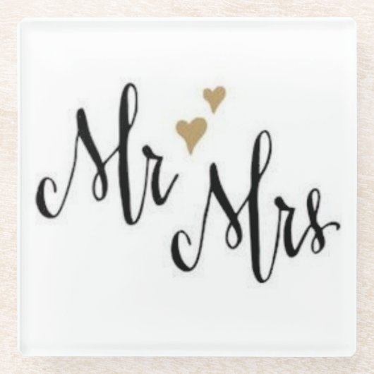 婚約と結婚コースター ガラスコースター (正面)