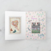 婚約のおめでとうの絶妙で夢みるようなアートワーク カード (内部)