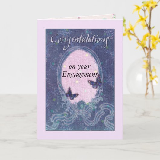 婚約のおめでとうの絶妙で夢みるようなアートワーク カード (黄色い花)