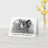 婚約のおめでとう: 馬好き カード (黄色い花)