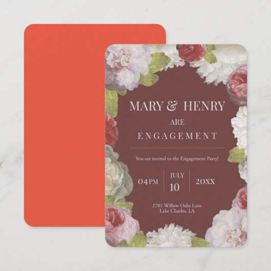 婚約のお知らせ 招待状 (正面/裏面)