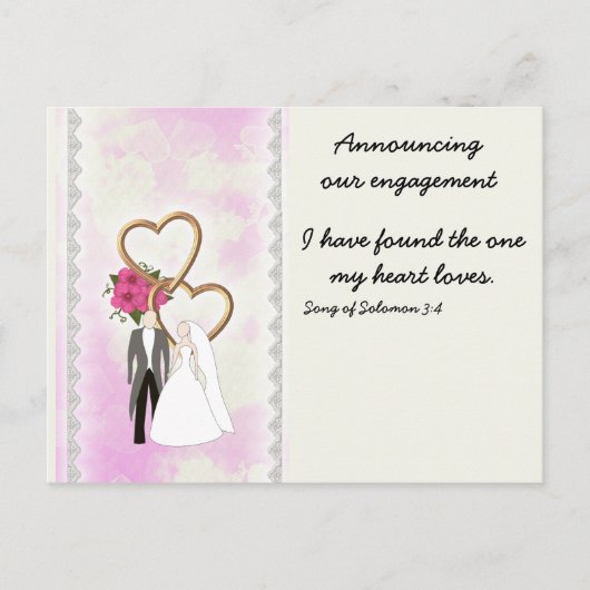 「婚約のお知らせ　聖書の言葉とともに」 案内ポストカード (正面)