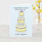 婚約のお祝いがある姪および花嫁 カード (黄色い花)