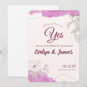 婚約のお誘い 招待状 (正面/裏面)