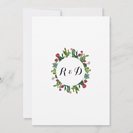 婚約のサボテンのフェスタのサボテンのカップルの招待 招待状 (裏面)