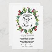 婚約のサボテンのフェスタのサボテンのカップルの招待 招待状 (正面/裏面)