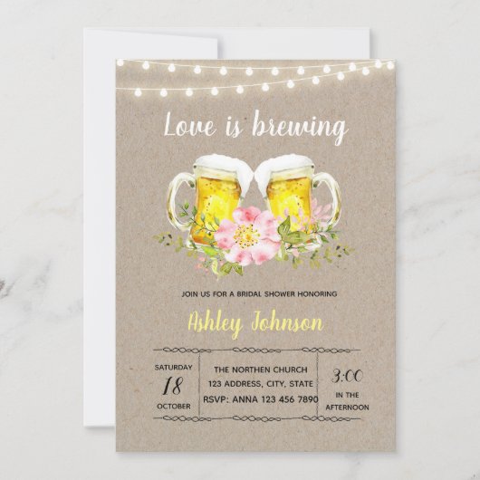 婚約の愛が育まれているお誘い 招待状 (正面)