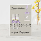 婚約の挨拶状のお祝い カード (黄色い花)