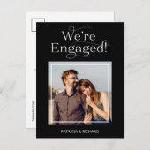 婚約の発表と写真の日付の保存 ポストカード (正面/裏面)