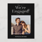 婚約の発表と写真の日付の保存 ポストカード (正面)