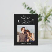 婚約の発表と写真の日付の保存 ポストカード (スタンド正面)