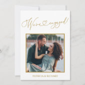 婚約の発表と写真の日付の保存 案内状 (正面)