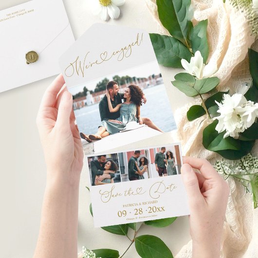 婚約の発表と日付の保存 オールインワン招待状
