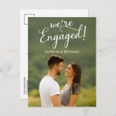 婚約の発表と日付の保存 ポストカード (正面/裏面)