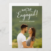 婚約の発表と日付の保存 案内状 (正面/裏面)