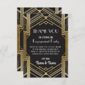 婚約の結婚式の20年代のパーティーカードありがとう サンキューカード (正面/裏面)