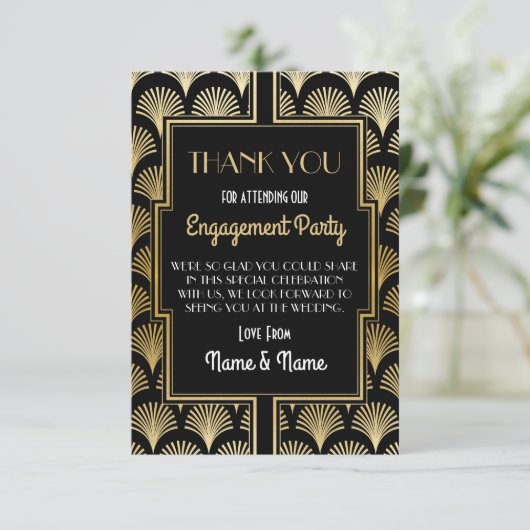 婚約の結婚式の20年代のパーティーカードありがとう サンキューカード (スタンド正面)