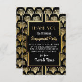 婚約の結婚式の20年代のパーティーカードありがとう サンキューカード (正面/裏面)