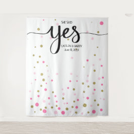 婚約の背景の写真ブース タペストリー