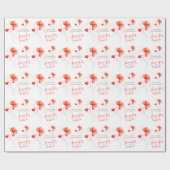 婚約の野生の花のオレンジ灰色の芸術の覆い ラッピングペーパー (フラット)