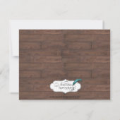 婚約を結婚する素朴な国の蹄鉄 招待状 (裏面)