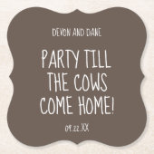 婚約アニバーシ結婚ュアルバ素朴ンコースター ペーパーコースター (正面)