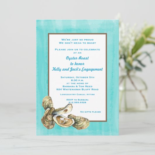 婚約オイスターローストパーティの招待状 招待状 (スタンド正面)