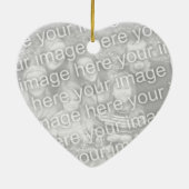 婚約カスタムクリスマスツリーのサンゴハート写真 セラミックオーナメント (裏面)