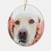 婚約カスタム発表写真犬クリスマス セラミックオーナメント (左)