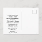 婚約カップルパーティーアンティークスケルトン鍵RSVP シーズンポストカード (裏面)