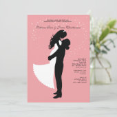 婚約カップル シルエット - 婚約パーティー招待状 招待状 (スタンド正面)