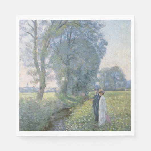 婚約カップル（結婚と婚姻）（婚約） スタンダードランチョンナプキン (正面)