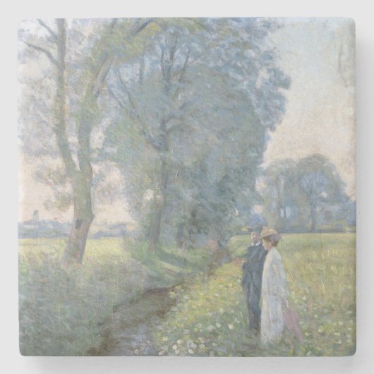 婚約カップル（結婚と婚姻）（婚約） ストーンコースター (正面)