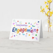 婚約カードおめでとうございますお洒落 カード (黄色い花)