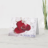 婚約カードダイヤモンド指輪およびバラの花びら カード (裏面)