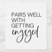 婚約ギフト、ワインラベル婚約した、花嫁さん。 ワインラベル (シングルラベル)